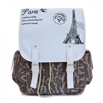 Trendy Women's Satchel With Color Matching and Print Design